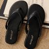 Fashion Round Toe Clip Foot Women Flip Flops 2025 Summer Outside Comfortable Open Toe Flat Shoes Fashion Suppleness Non-slip Beach Shoes