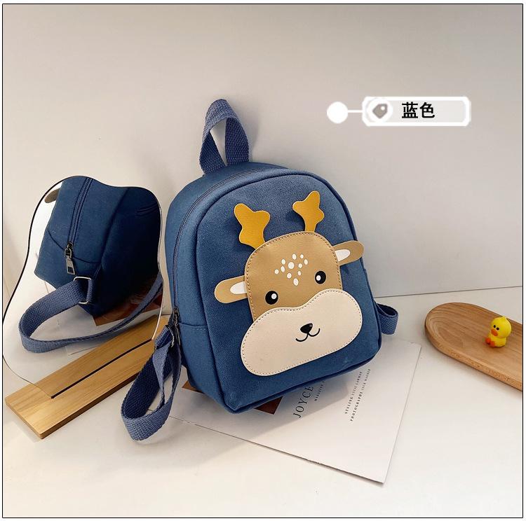 Skolväska, söt canvas för pojkar och flickor, barnryggsäck, liten ryggsäck för tidig utbildning.