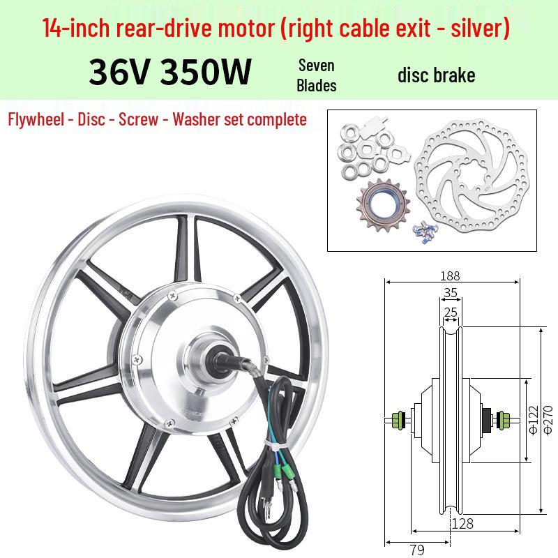 14-Zoll faltbares Elektrofahrrad Nabenmotor 36V/48V 350W/400W/500W Mitfahrgelegenheit Front- und Heckantrieb