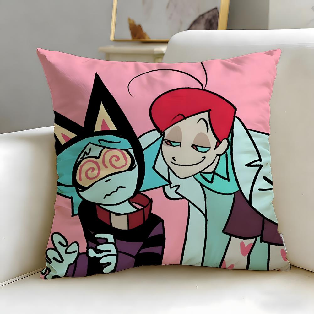 Beliebte Cartoon-Kissenhülle PSYCHO CUTIES – Weich & Leicht zu waschen – Vielseitig für Sofa, Bett, Reise und Büro