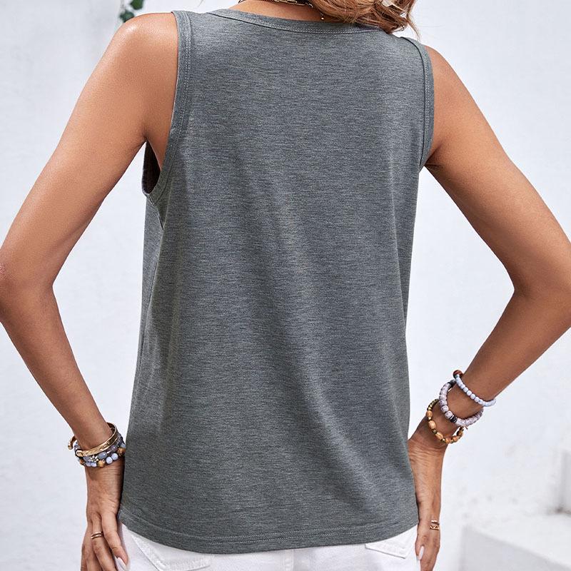 TikTok Trendy European Summer Sleeveless Camisole - Women's Casual Basic Solid Color Versatile Top