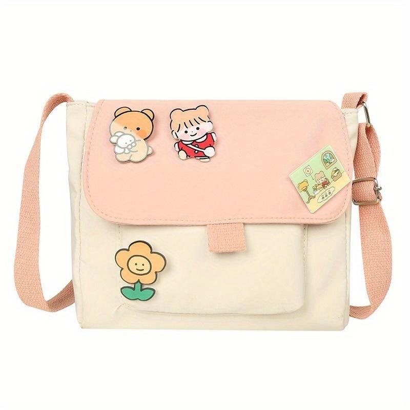 Mode Taschen Damen Süß Kawaii Bedruckte Leinwand Freizeit Hohe Qualität Harajuku Koreanischer Stil Mädchen Schräge Schultertasche