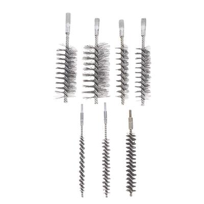 1 Stück Kaminreinigungsbürste zum Reinigen und Polieren von Rohren, 10–50 mm Drahtbürste mit Gewinde, Metallgriff, Edelstahlbürste