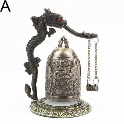 Metallglocke Geschnitzter Drache Buddhistische Uhr Viel Glück Feng Shui Ornament Dekoration