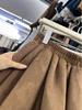 Suede Plush Flower Bud A-Line Flared Skirt for Women - Autumn/Winter New Arrival