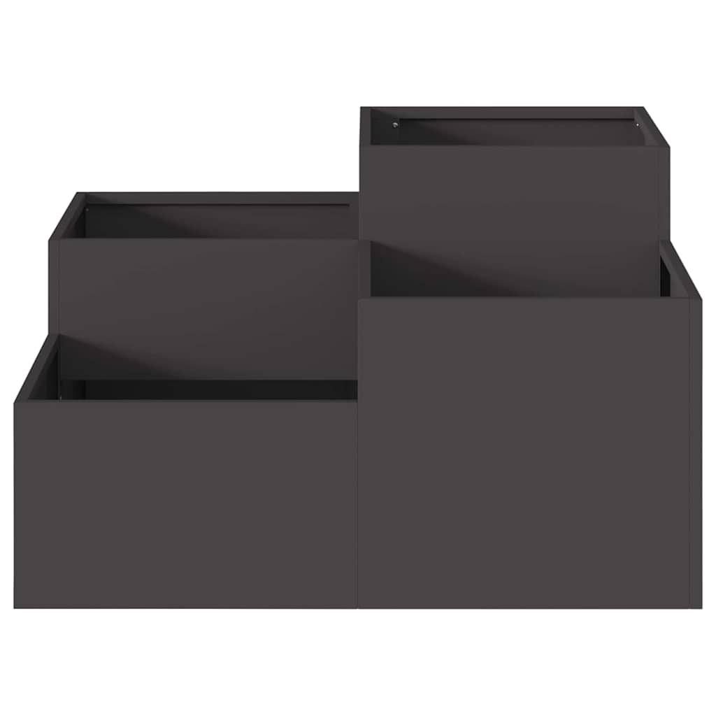 Garden Planter Black 80 X 80 X 48 Cm Steel