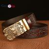 Cozy Up Casual Carved Cowhide Men's Belt, Domineering Claw Dragon Retro Automatic Buckle Belt, Fashionable and Personalized Trouser Belt