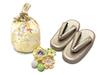 3 Years Old Girl Kimono Set Lace Cover Set Festival Peach Festival and Light Weeping Cherry [Muromachi-st.] Shichi-Go-San Doll's "Light Yellow,