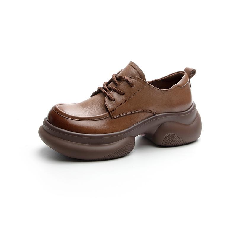 

Толстые кожаные туфли Маленькие кожаные туфли Кожаные женские туфли Лоферы Одиночные туфли 40 коричневый