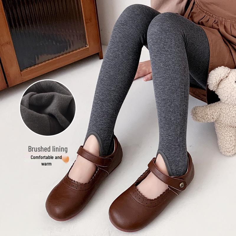 Fleece-lined Kids' Pantyhose & Leggings, Non-slip Dance Socks, and Bodysuits for Spring & Autumn.