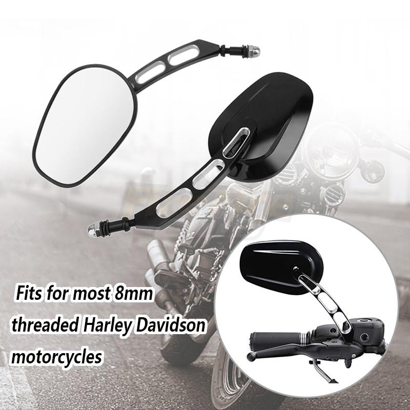 Motorcykel 8mm Backspegel Svarta Sidospieglar För Harley Dyna Electra Glide Fatboy Iron 883 Road Glide Sportster 883 1200