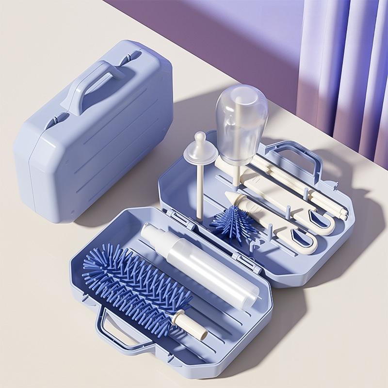Bottle Drying Rack, Draining Bottle Rack, Nipple Bottle Brush Set, Storage Box, Portable Bottle Drying Rack Set