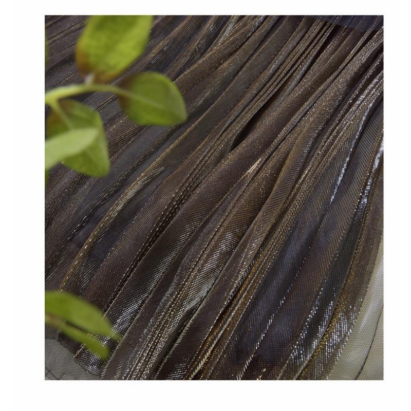 Slim Skirt Midi Length Women's Versatile High-waisted Puffy Pleated Skirt