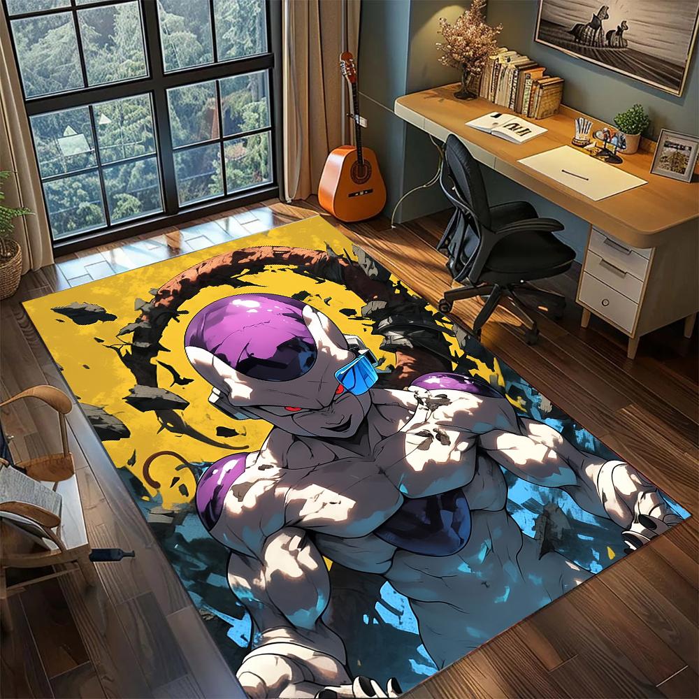 

Cool Black Frieza Rug Carpet Large Area Rug Non Slip Washable Floor Mat Gamer Room Bedroom Home Decor 60x90cm
