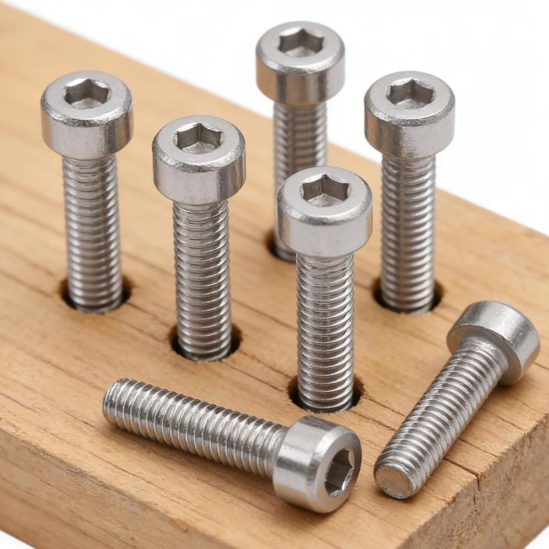 100/10x Stainless Steel Hex Socket Screws Threaded Hexagon Head Cap Screws Bolts Furniture Boat Marine Hardware Fasteners Tool