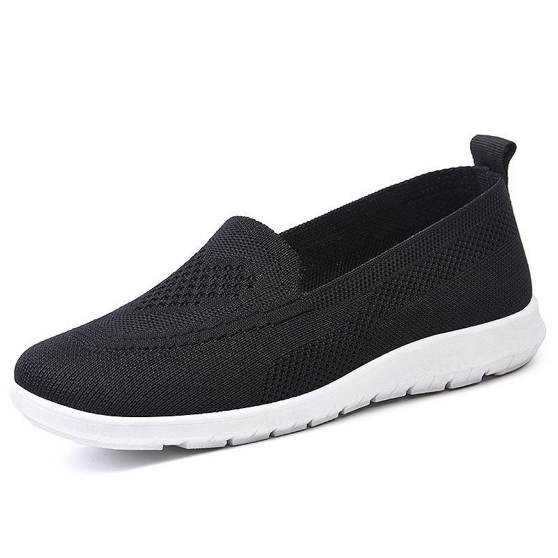 Shoes Women's New Women's Shoes Cloth Shoes Fly-woven Casual Breathable Flat-bottom Low-top Single Shoes Soft-soled Mother Shoes