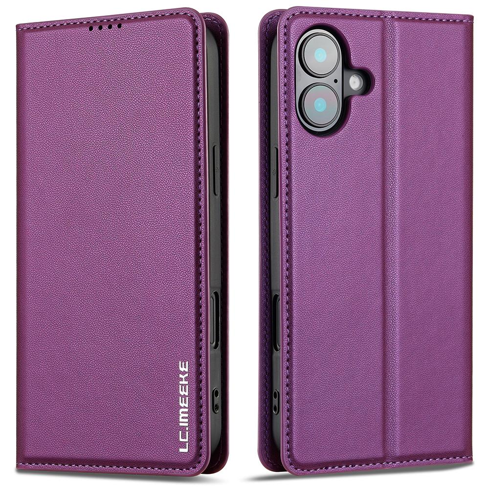 LC.IMEEKE L1 Series for iPhone 17 Case PU Leather Wallet Stand Protective Phone Cover
