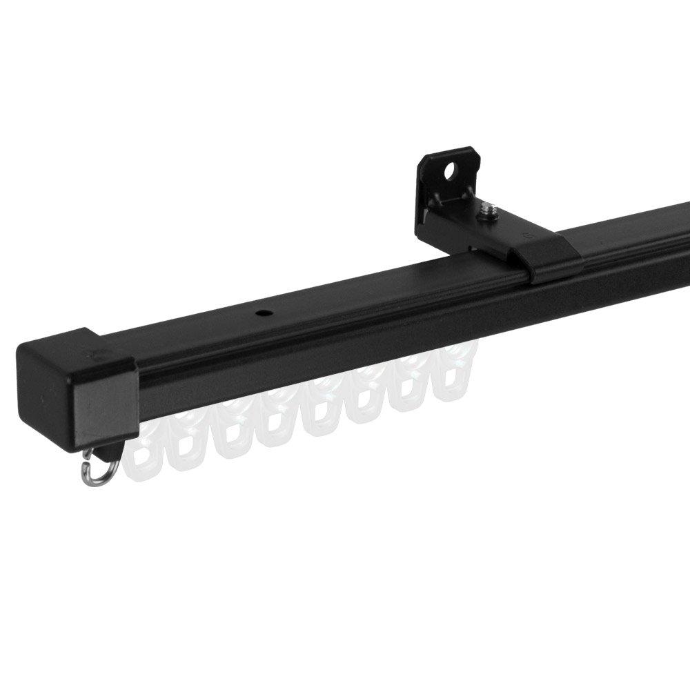 Curtain Rail Single Telescopic Square Type Made In Japan Size Z3K 1.6-3.0m Black