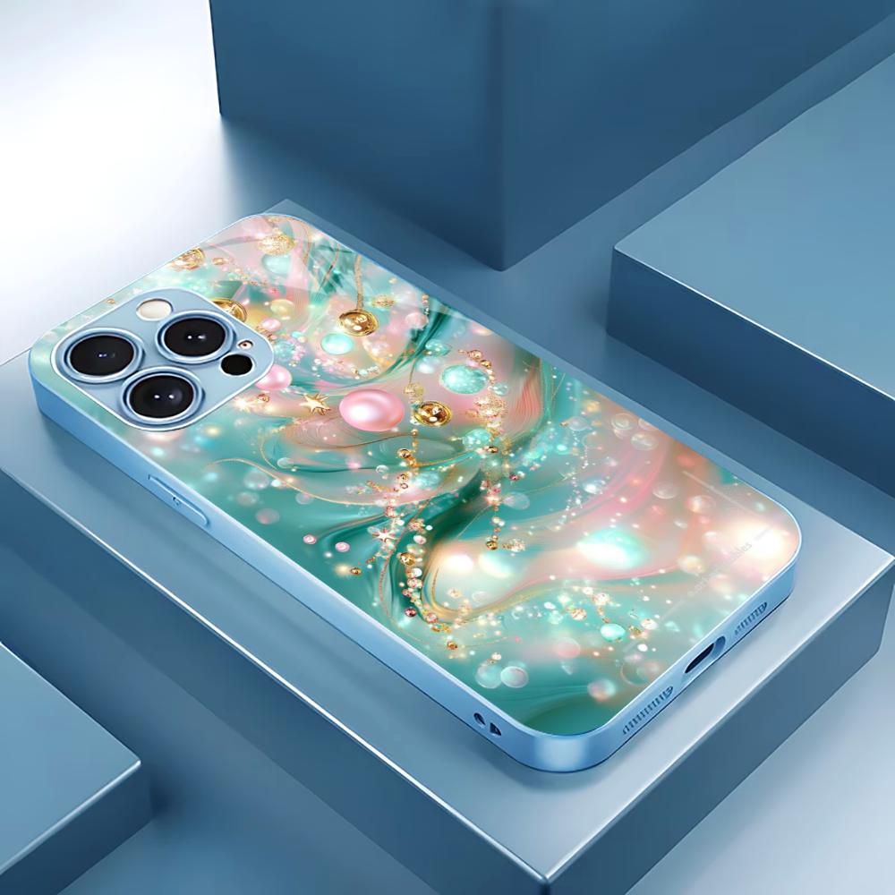 Electroplated Silver Tempered Glass Phone Case for iPhone Case for 11/12/13/14/15/16/17 Pro MAX