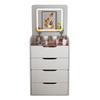 Cream Modern Minimalist Flip-Top Makeup and Storage Table for Bedrooms