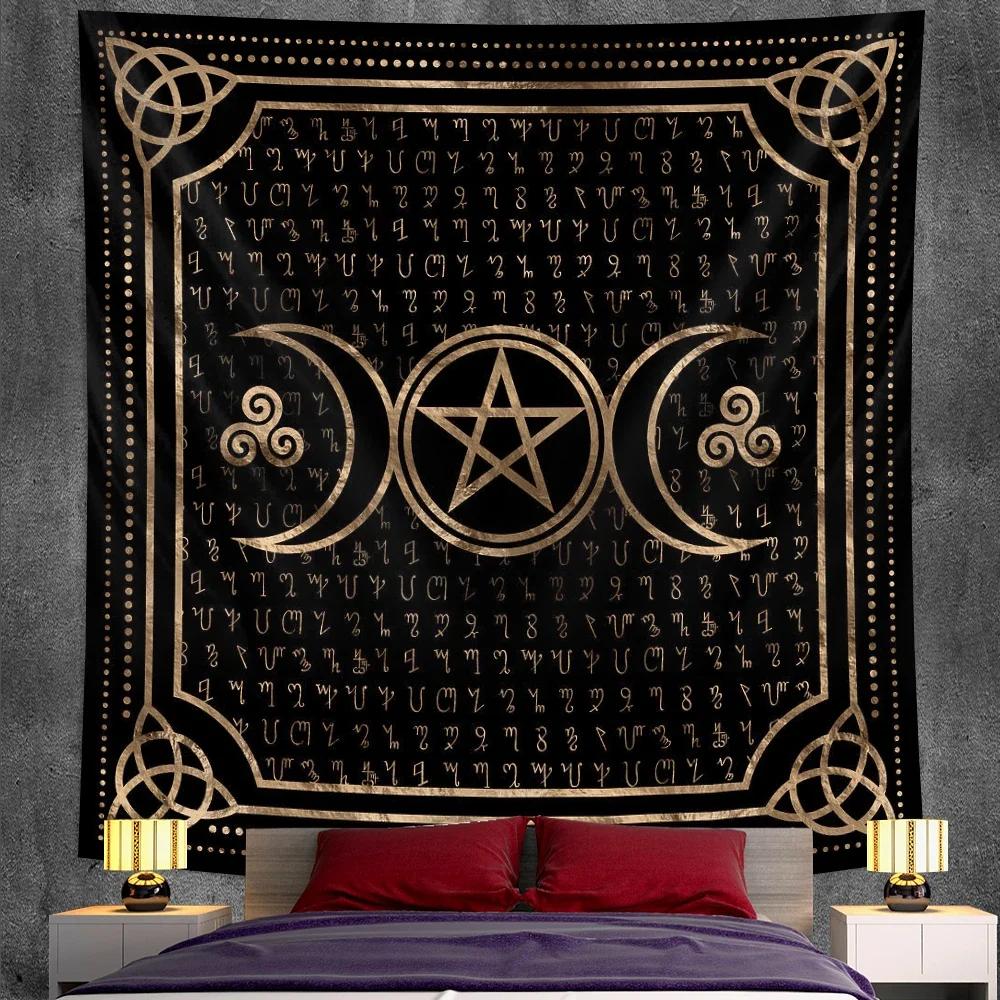 VIKAMA Dark Starry Sky Moon Tapestry Dreamlike Star And Moon Element Tapestry Bedroom Headboard InstagramStyle Decor Tapestry