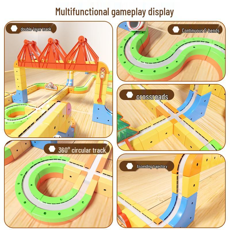 Versatile Magnetic 3D Track Car: Children's High-Speed Electric Rail Toy