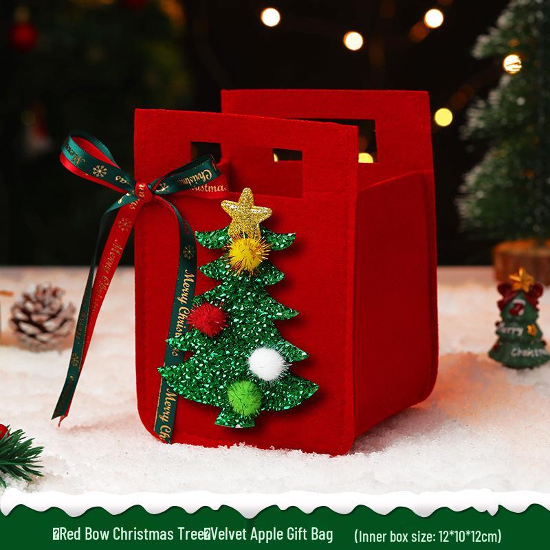 Children's Christmas Eve Apple Gift Bag - Small Handheld Candy Bag