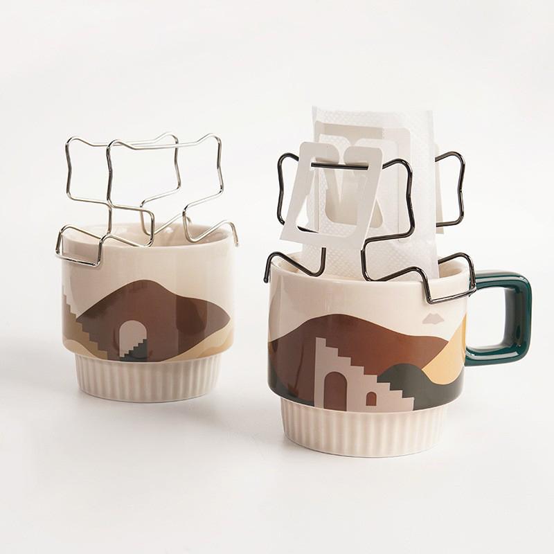 Stainless Steel Coffee Holder, Reusable Drip Coffee Tool Bag Filter Paper Holder, Coffee Cup Filter Paper Bag Holder