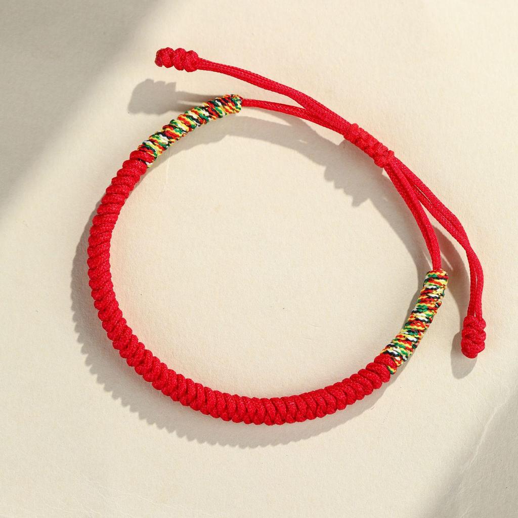 Handmade Zodiac Year of the Horse Red String Bracelet - Ethnic Style Woven Thread for Men & Women
