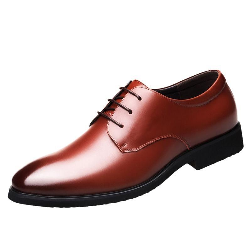 Leather Cowhide Shoes Men's Fashion Versatile Casual Leather Shoes Green Business Work Shoes Men's Trend