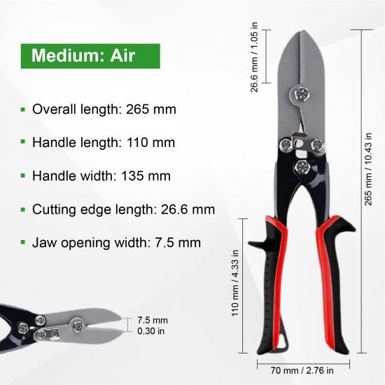 RG66 Heavy Duty 5 Blade Sheet Metal Crimper HVAC Duct Crimping Tool Pipe Downspout Crimper 3CR13 Steel HVAC Ductwork Ventilation RG66