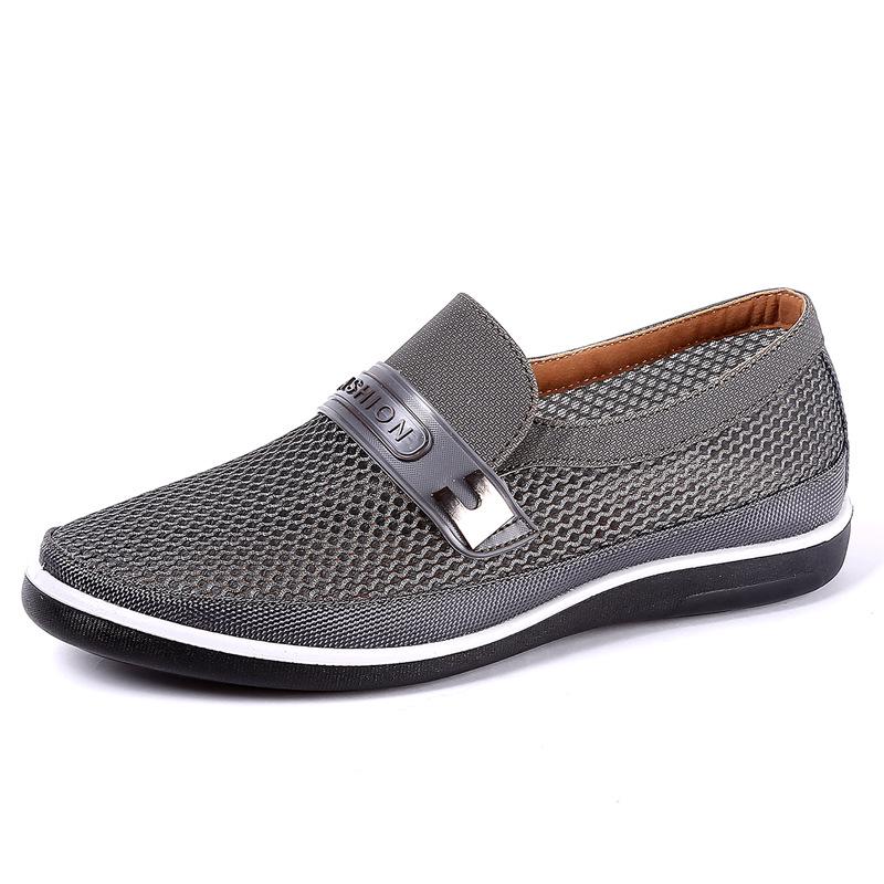 Fashion Summer Mesh Shoes Men Slip-On Flat Sapatos Hollow Out Comfortable Father Shoes Man Casual Moccasins Basic Espadrille 2024
