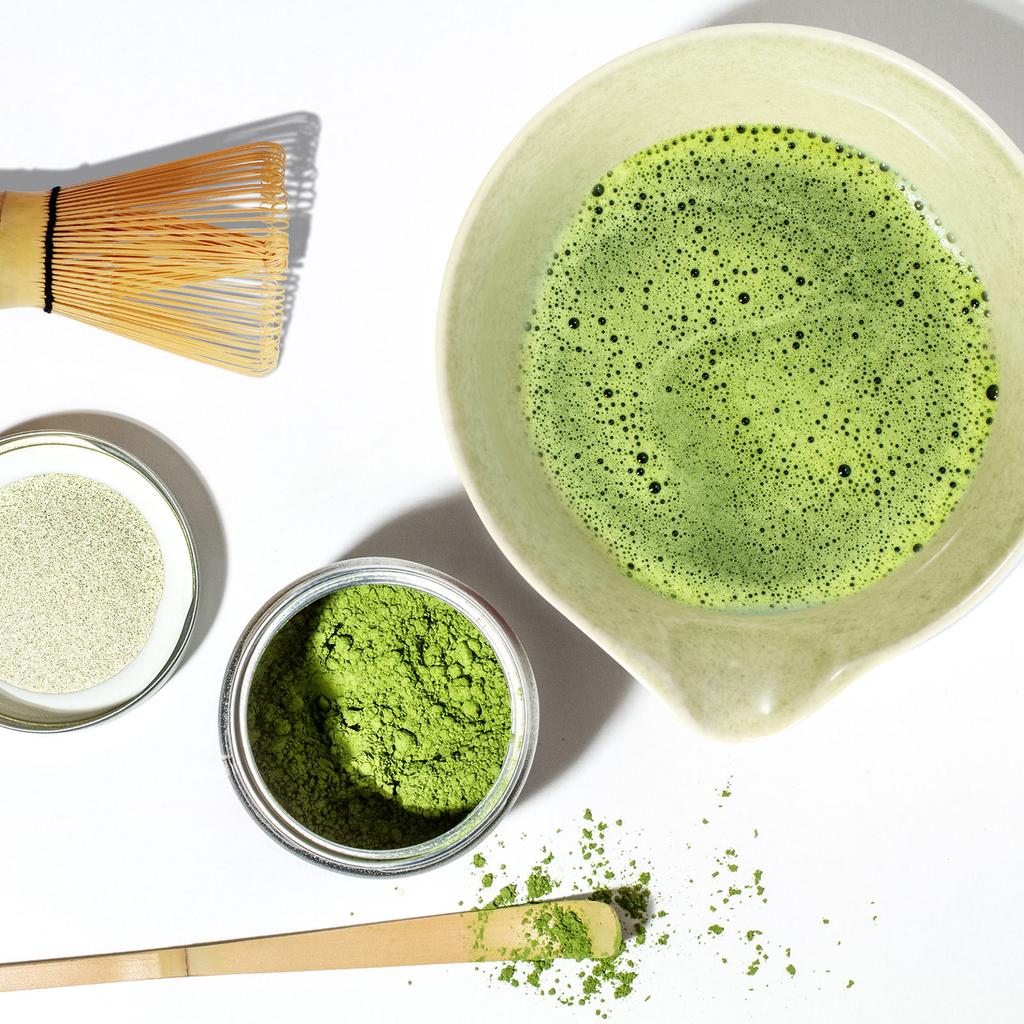 5Pcs Matcha Set Tradition Japanese Matcha Tea Set Whisk Set Ceramic Whisk Holder and Bowl Kit for Cafe Making Matcha Latte Drink