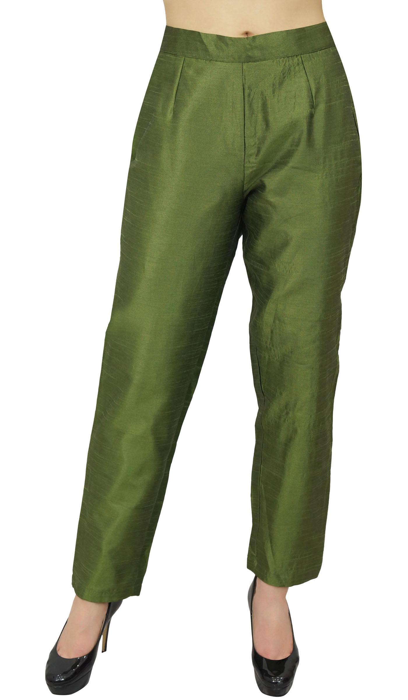 

Жіночі бежеві штани Phagun із вузьким низом з високою талією-великі XXX-Large оливковий колір