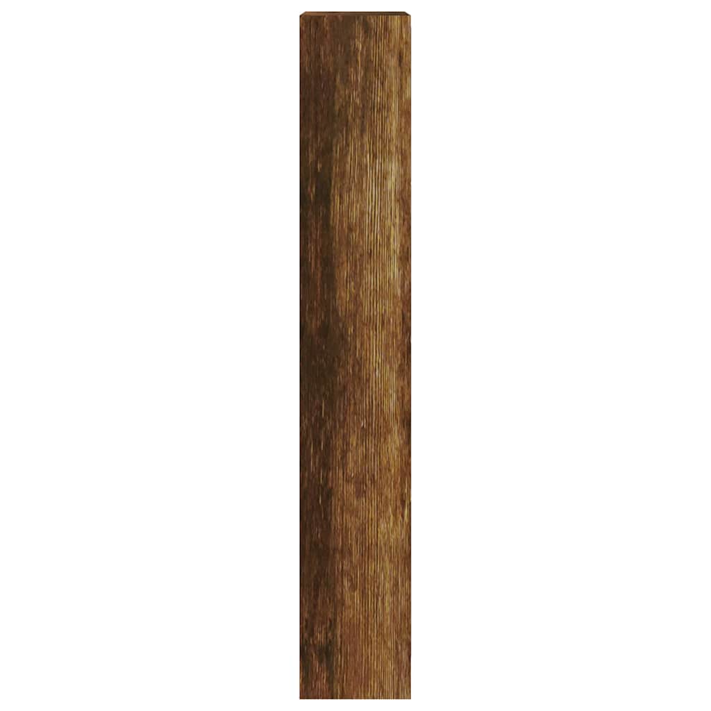 Shoe Cabinet Smoked Oak Finish 63 X 24 X 147 Cm Particleboard