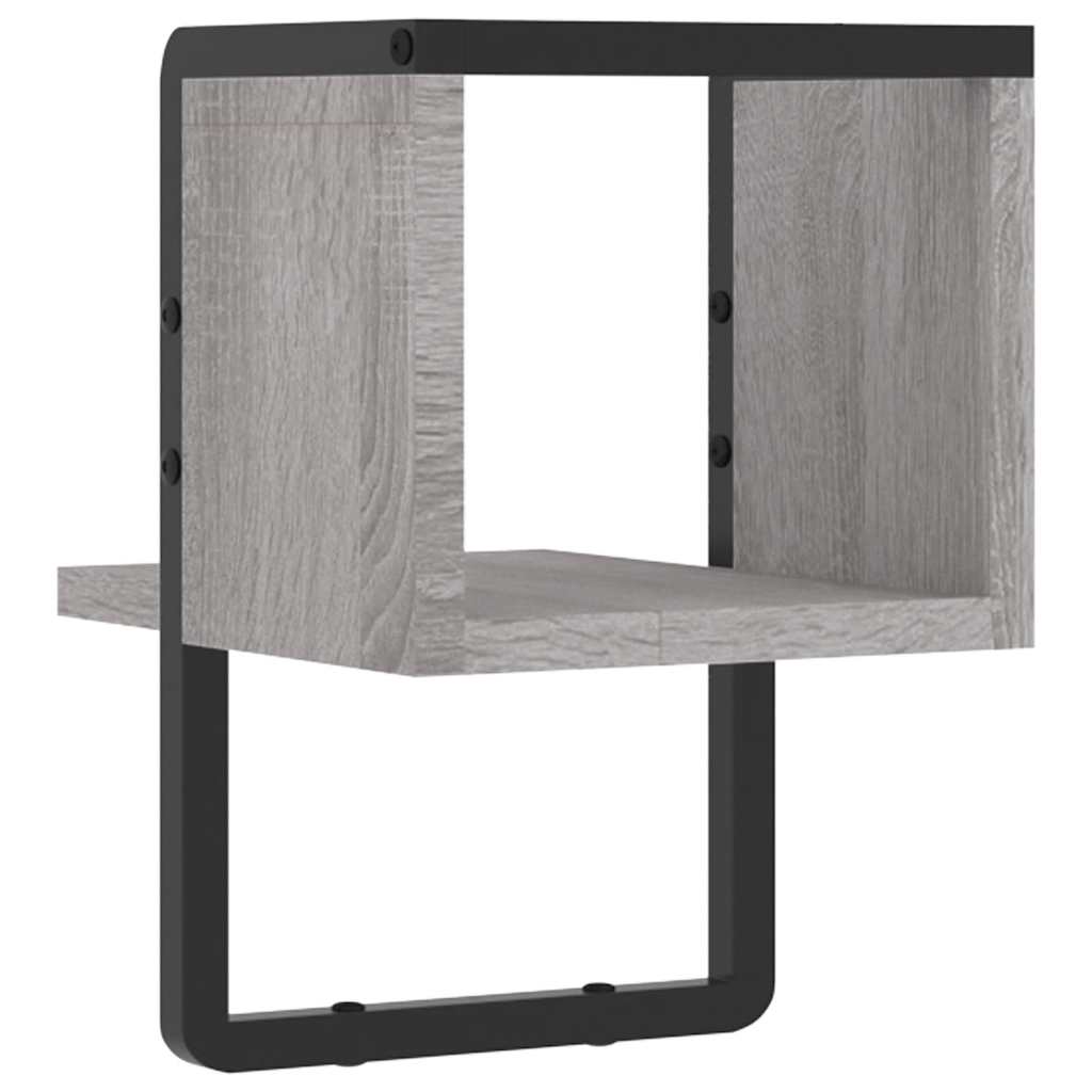 Wall Shelf with Bar Gray Sonoma 20 x 25 x 30 cm