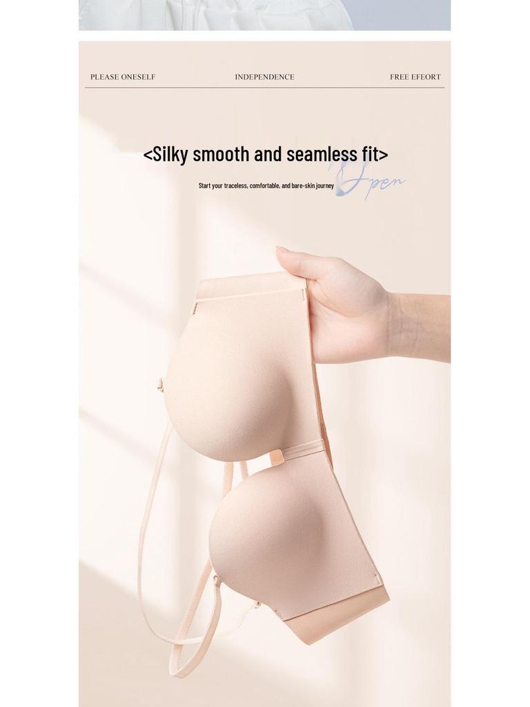 Seamless Push-Up Strapless Bra for Women with Small Chest - Sexy Cross Back, Wireless Side Support