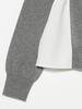 Ray Beams Women's L/S Knit Cardigan with Mixed Material, Gray, One Size