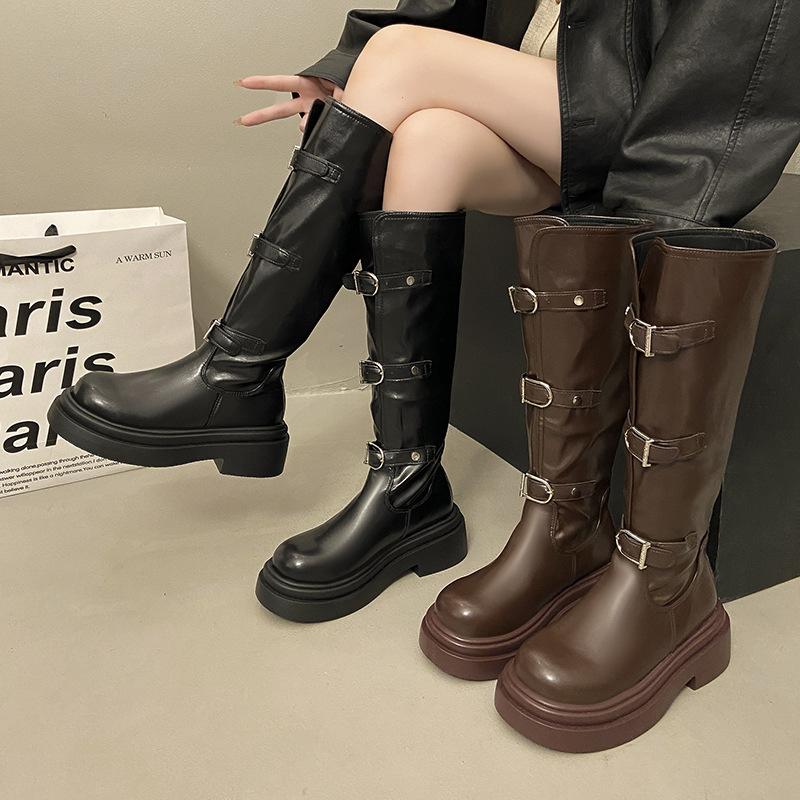 2025 new autumn and winter platform Martin boots British style retro versatile boots women's summer boots Western cowboy boots