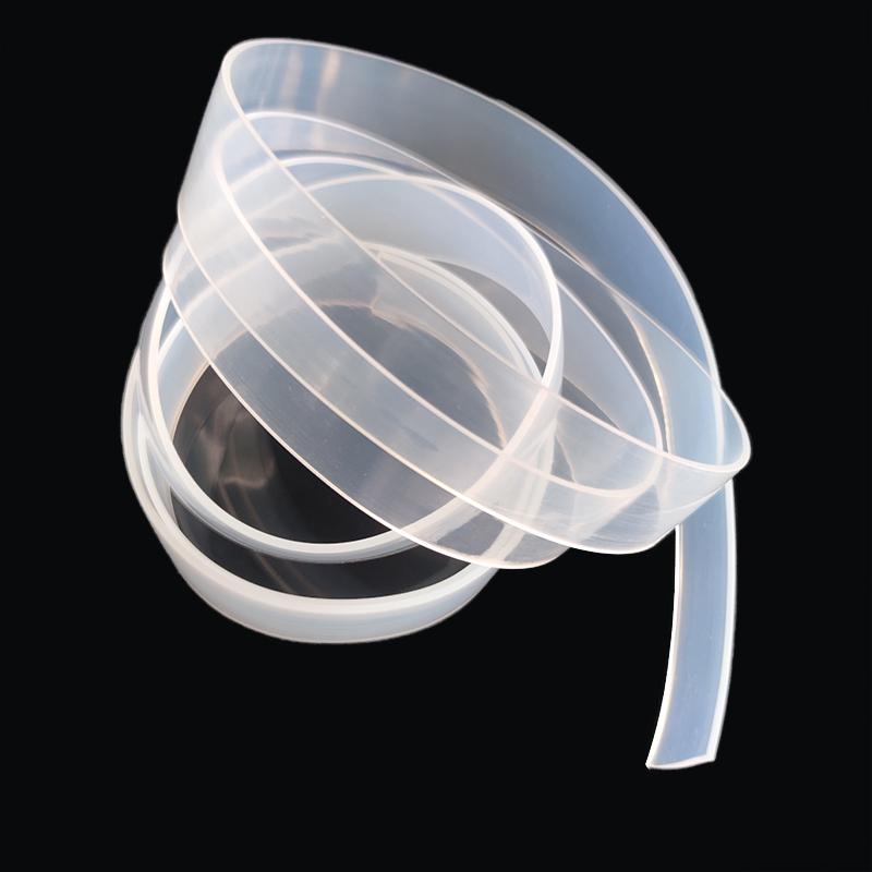Tira de Silicona Sólida Barra Plana Tira Selladora para Cajas de Luz 2 3 4 5 6 7 8 10 12 x 6 8 9 10 12 14 15 18 20 30 40 50 mm 1 m Transparente