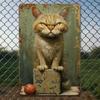 Vintage Cat Metal Sign, Bar Wall Decor, Tin Poster