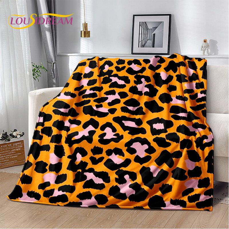 3D-Wild-Leopardenmuster-Serie, weiche Plüschdecke, Flanelldecke, Überwurf, Decke für Wohnzimmer, Schlafzimmer, Bett, Sofa, Picknick-Abdeckung, Kinder