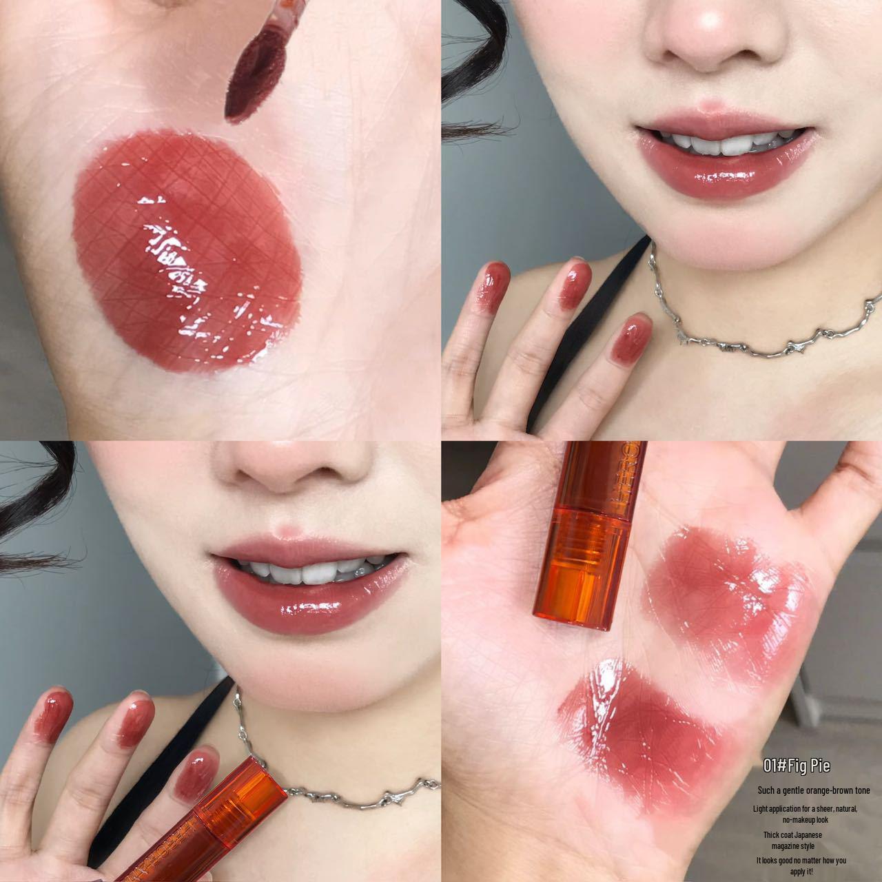 Увлажняющая блестящая помада HERORANGE: Осенне-зимний, Придающий объем, Зеркальный финиш, Натуральный осветляющий цвет 3.5g