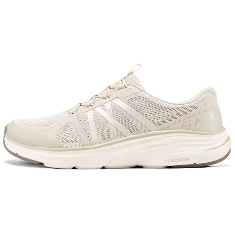 Skechers Women's Beige Relaxed Fit Dlux Comfort 2.0 - Victory Comfortable Simple Low-Top Casual Shoes Sneakers 104474-Nat Cm