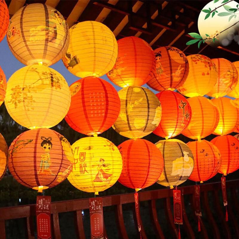 Luminous Chinese Mid-Autumn Festival Paper Lantern Set