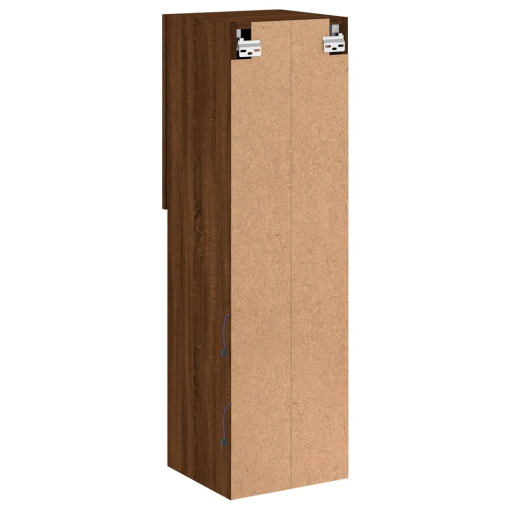 TV Cabinet with LED Lights Brown Oak Effect 12 x 12 x 40.2 in (L x W x H)