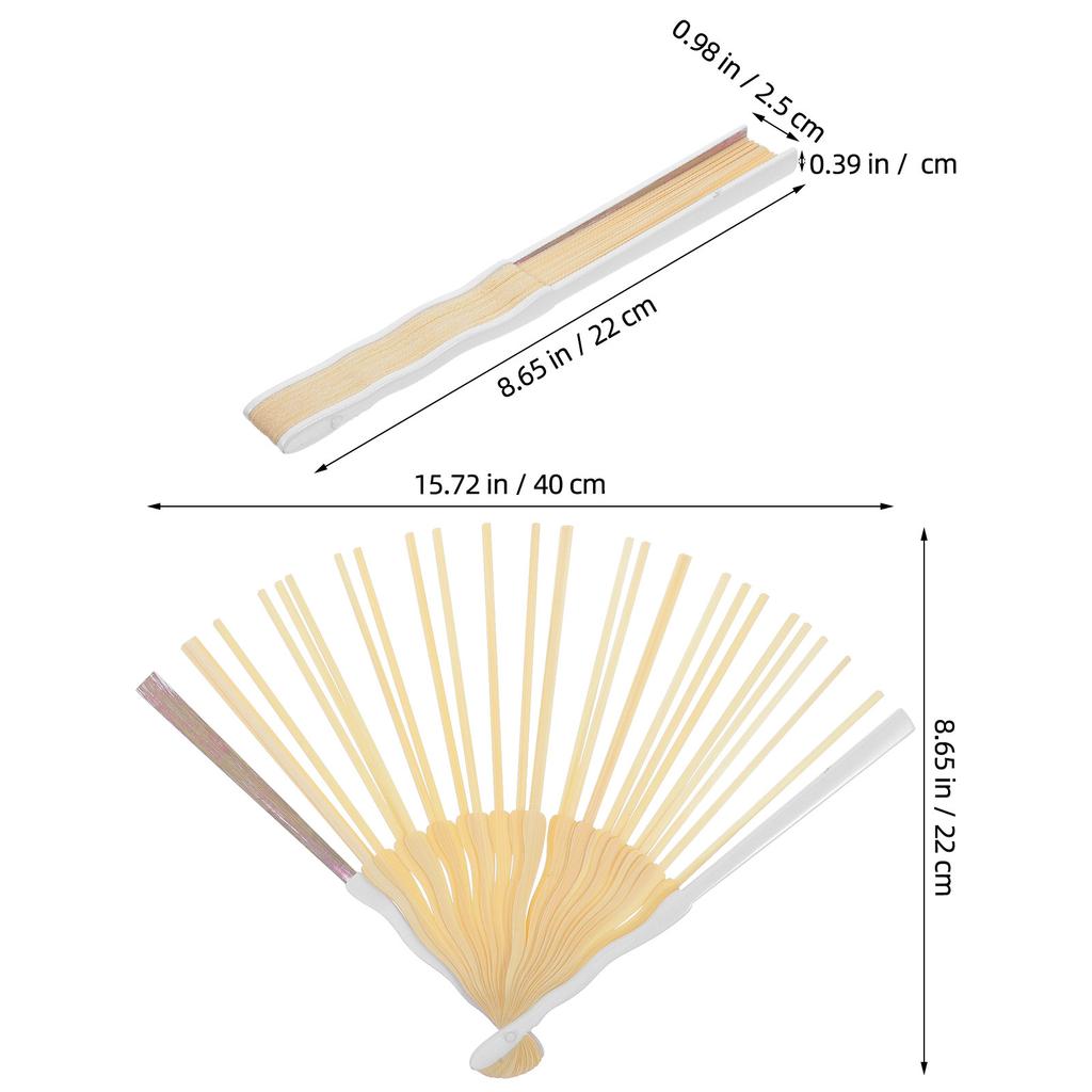 3Pcs Wood Folding Fan Frame Unfinished 22Cm DIY Hand Fan Material Japanese Style Creative Craft Kit for Festivals Shows