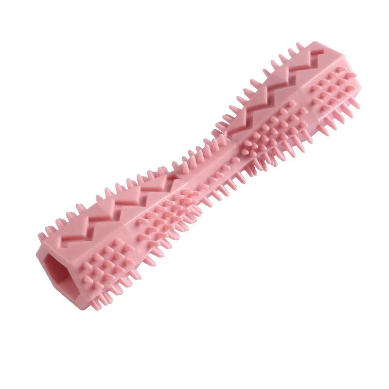 OUZEY Pet Toothbrush Molar Bite Resistant Dog Chew Toy Puppy Stick Soft Rubber Tooth Cleaning Interactive Food Leak Dog Toys