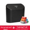 Hanging Car Trash Can with Lid & Side Door Storage