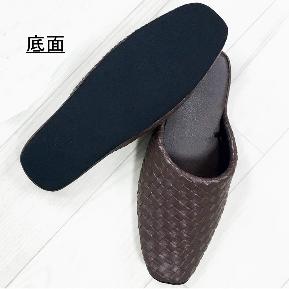 L Size Synthetic Leather Antibacterial [Black] / Slippers, Techsele, Mesh-like Design, [M+home]
